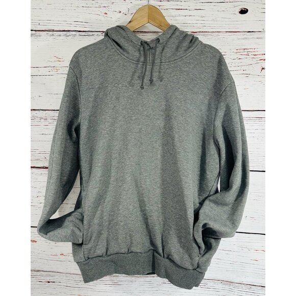 Puma Hoodie Hooded Sweatshirt Mens Large Gray Pockets Funnel Neck Heavy Warm - Picture 1 of 15